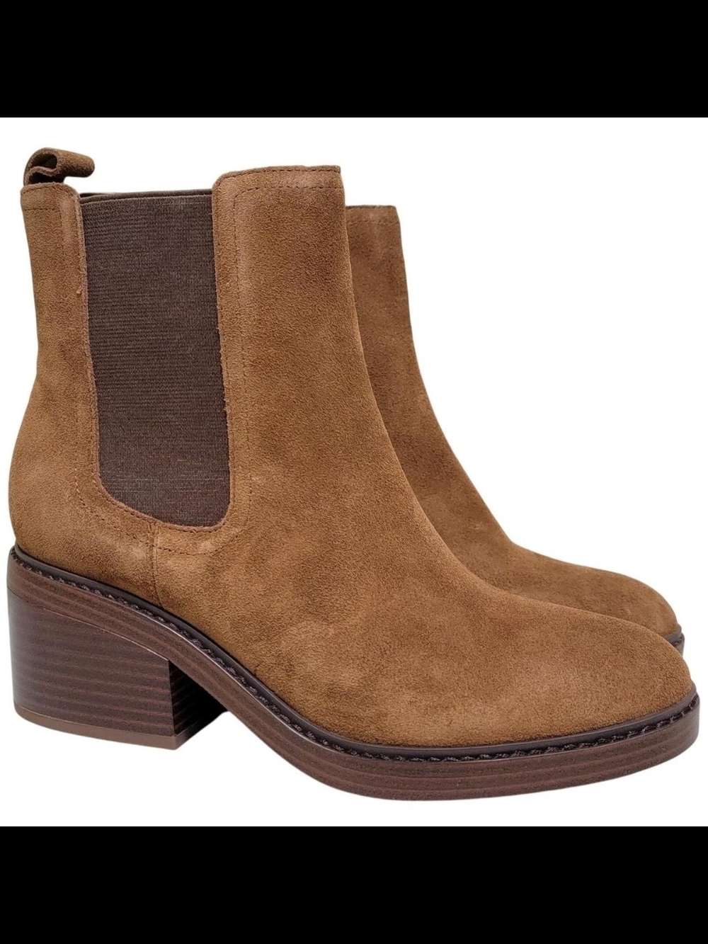 Marc Fisher Tan Suede Chelsea Booties
